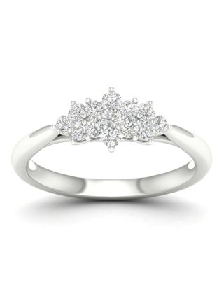 Lykka Elegance flerstens diamantring vitguld 