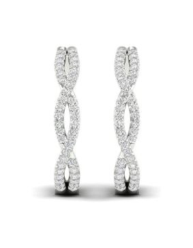 Lykken Elegance Wave diamanthoops vitguld