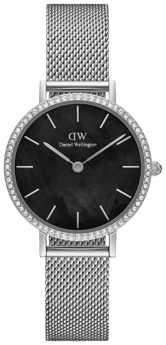 Daniel Wellington Petite 28 Stones Mesh Silver Black DW00100661