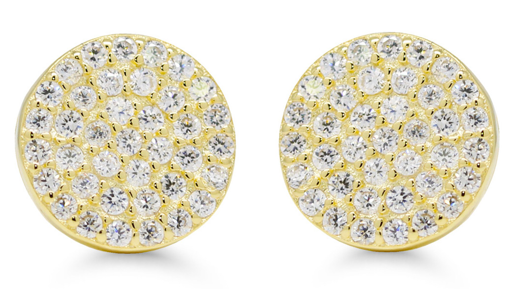 Silverörhängen rund platta klar zirkon E-0100ZGP