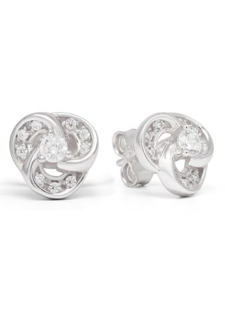 Silver zirkon örhängen knut E-0151Z