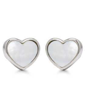 Silverörhängen hjärta vit pärlemor E-0397helm