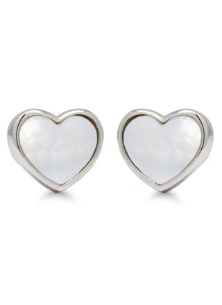 Silverörhängen hjärta vit pärlemor E-0397helm