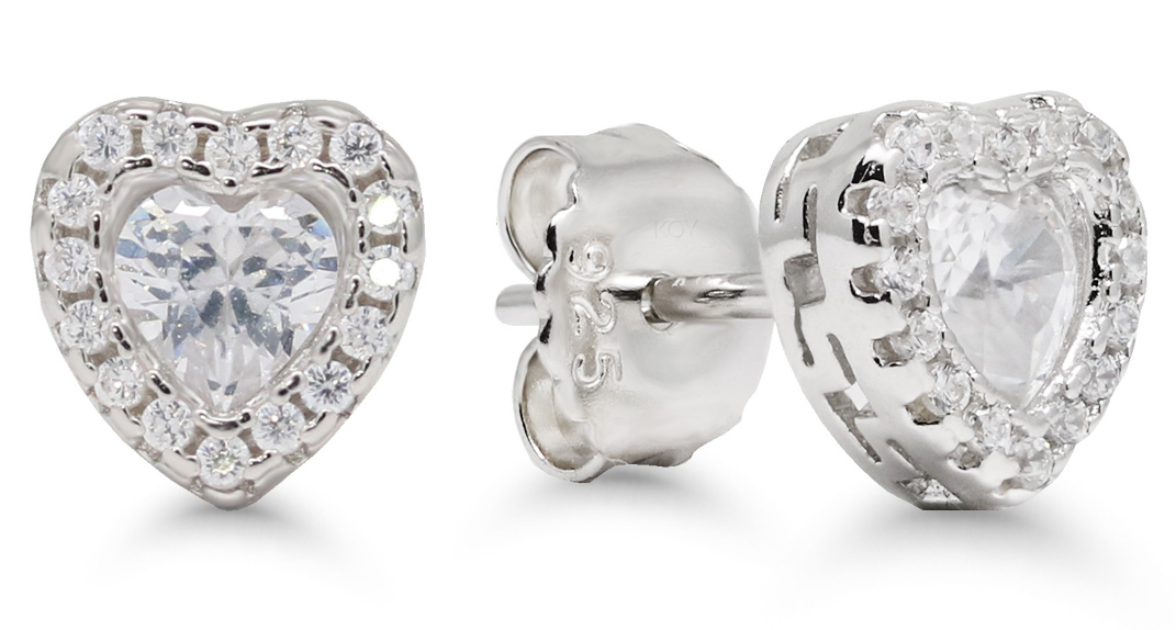 Silverörhängen hjärta zirkon E-3293Z