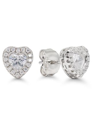 Silverörhängen hjärta zirkon E-3293Z