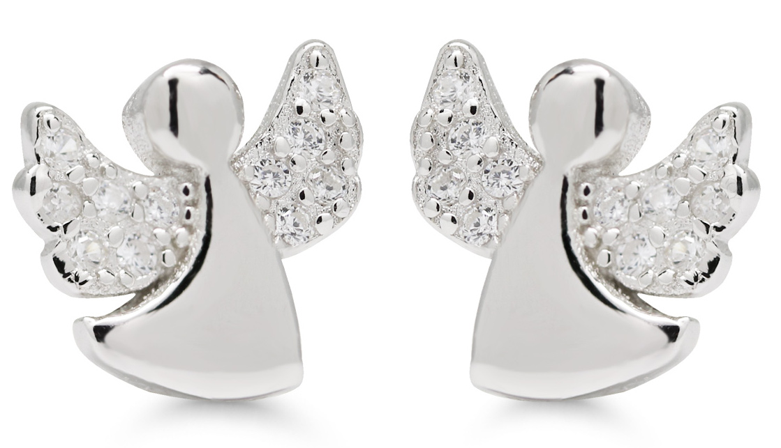 Silverörhängen ängel zirkon E-3652Z