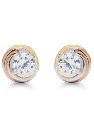 Silverörhängen "knut" tre färgad E-7106Z