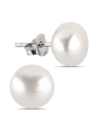 Silverörhängen äkta pärla vit 10-10,5mm E-FWP10-10,5mm-valk