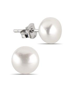Silverörhängen äkta pärla vit 6-6,5mm E-FWP6-6,5mm-valk