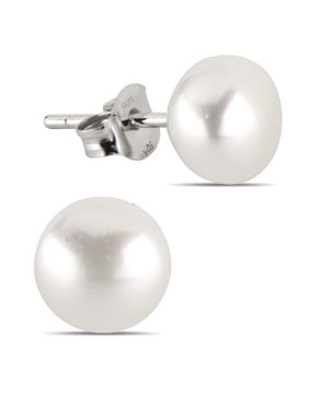Silverörhängen äkta pärla vit 8-8,5mm E-FWP8-8,5mm-valk