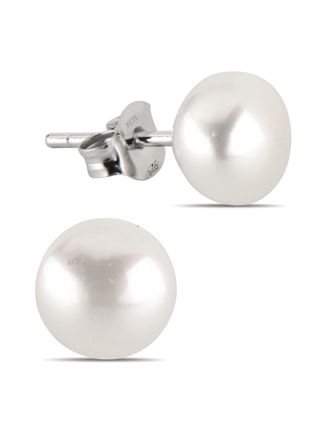 Silverörhängen äkta pärla vit 8-8,5mm E-FWP8-8,5mm-valk