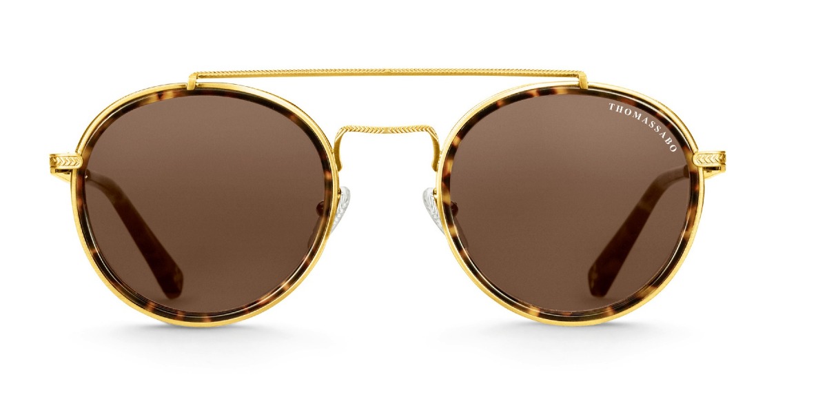 Thomas Sabo Johnny panto ethnic Havana brown solglasögon E0006-174-100-A