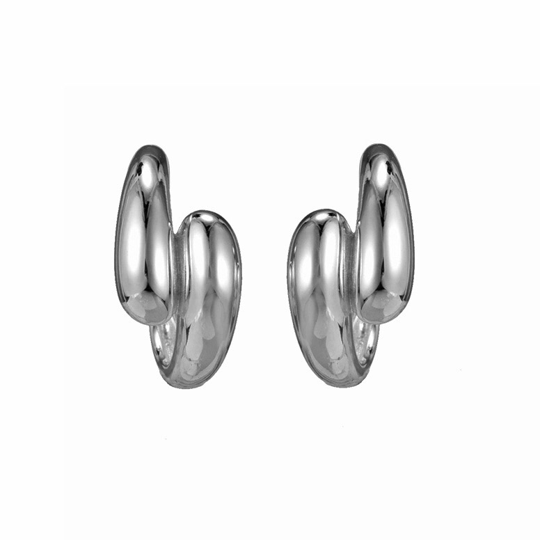 Lykken Casuals halvcreoler i silver 16 mm