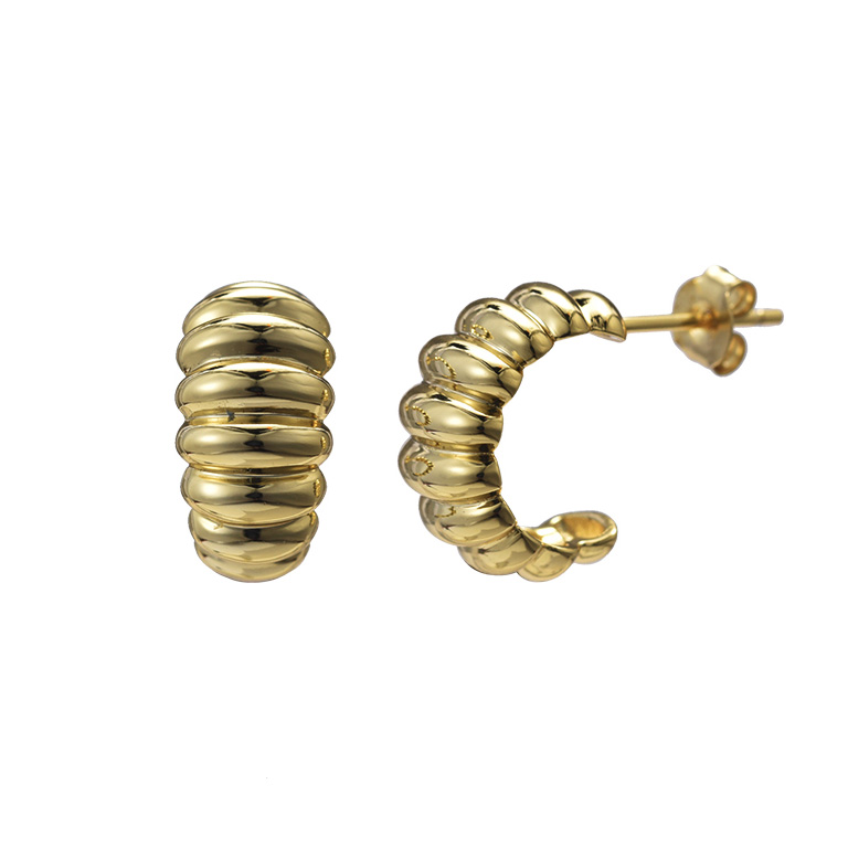 Lykken Casuals förgyllda croissant-örhängen 14 mm