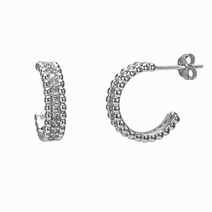 Lykken Casuals halvcreoler i silver 15 mm