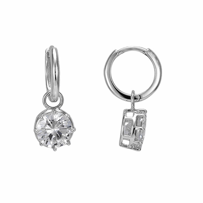 Lykken Casuals hängande zirkoniaörhängen i silver 13 mm