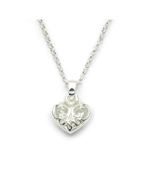 Silver halsband hjärta filigran E64-PAPU01-45
