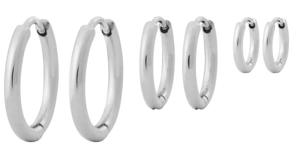 Edblad Triple Pair Hoops örhängen Steel 125186 smyckeset