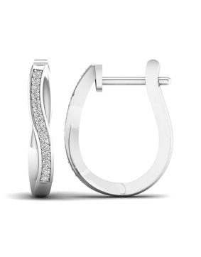 Lykken Elegance diamant crossover örhängen i vitguld