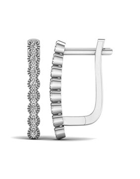 Lykken Elegance Milgrain ovala diamant huggies i vitguld