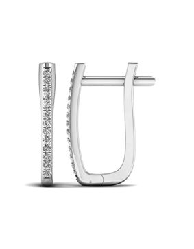 Lykken Elegance ovala diamant huggies i vitguld