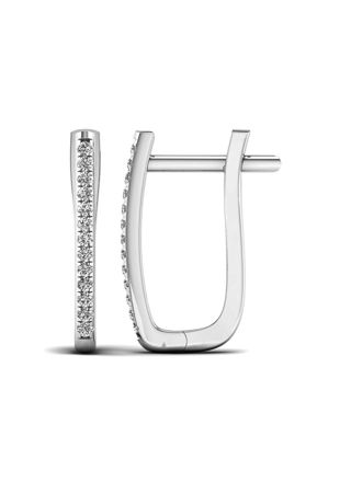 Lykka Elegance ovala diamant huggies i vitguld