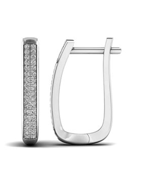 Lykka Elegance ovala diamant örhängen i vitguld