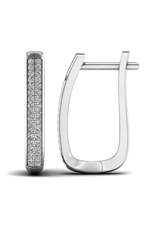 Lykka Elegance ovala diamant örhängen i vitguld