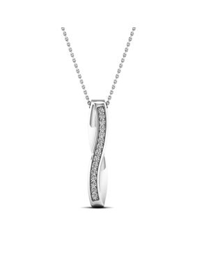 Lykka Elegance diamant crossover hänge i vitguld