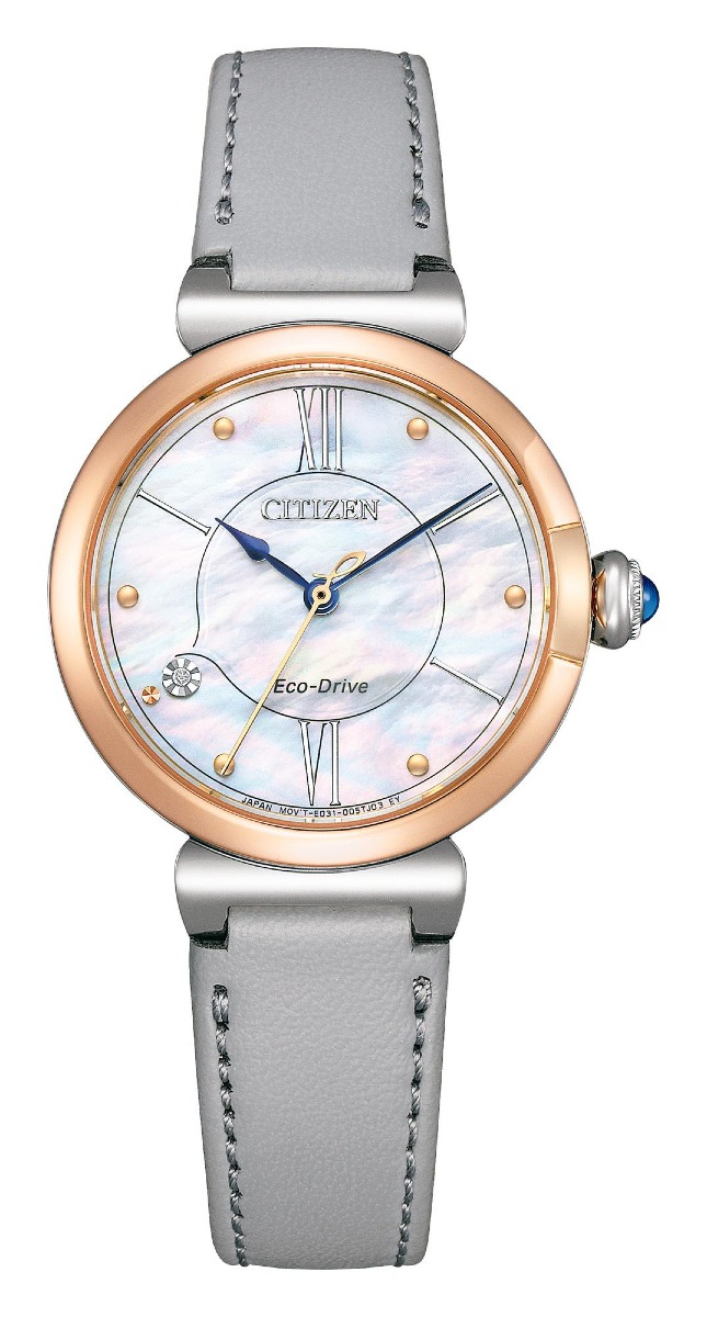 Citizen Eco-Drive Ladies May bells rose gold ECOPET leather EM1074-15D