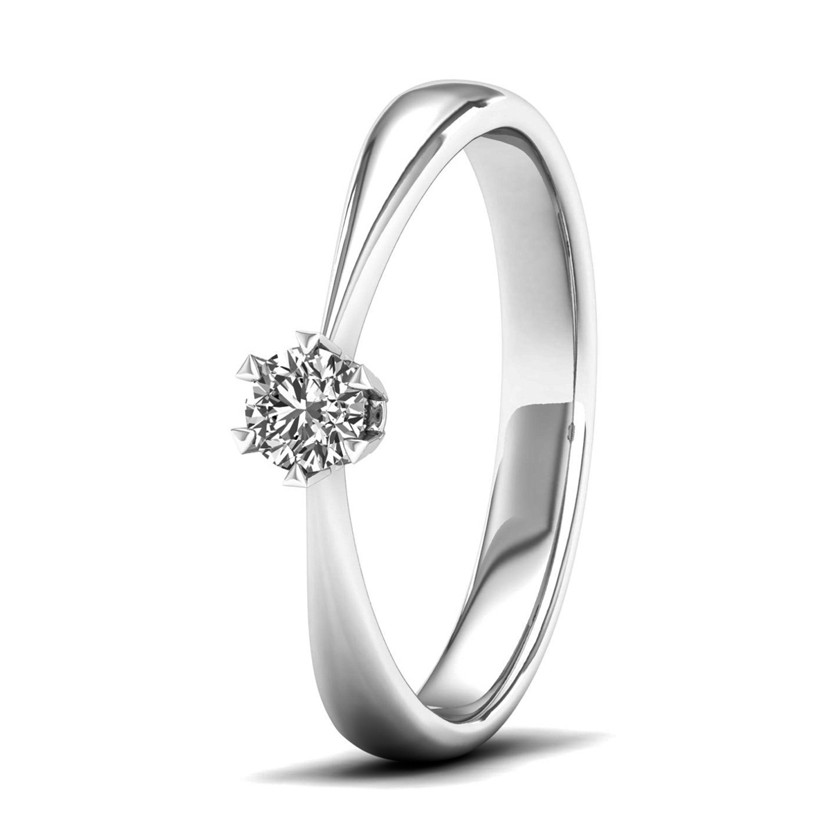 Lykken Elegance diamantring vitguld solitär 0,15 ct-155