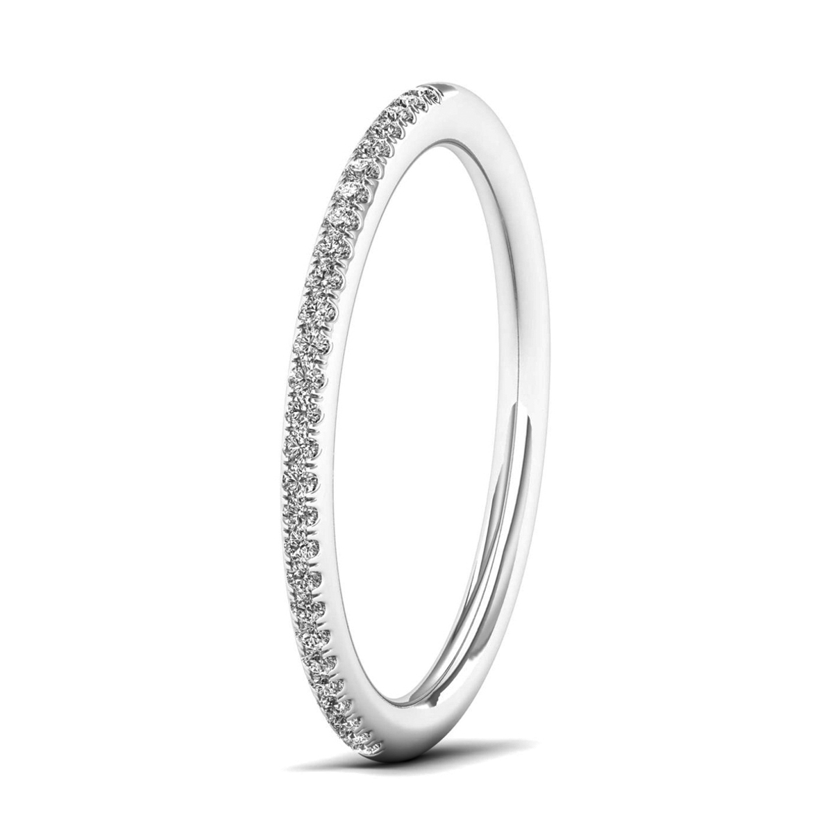 Lykken Elegance tunn halvallians diamantring i vitguld 0,08 ct -175