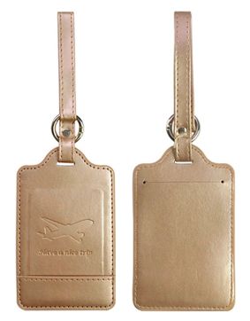 Tiera tag till bagage Champgne Gold konstläder
