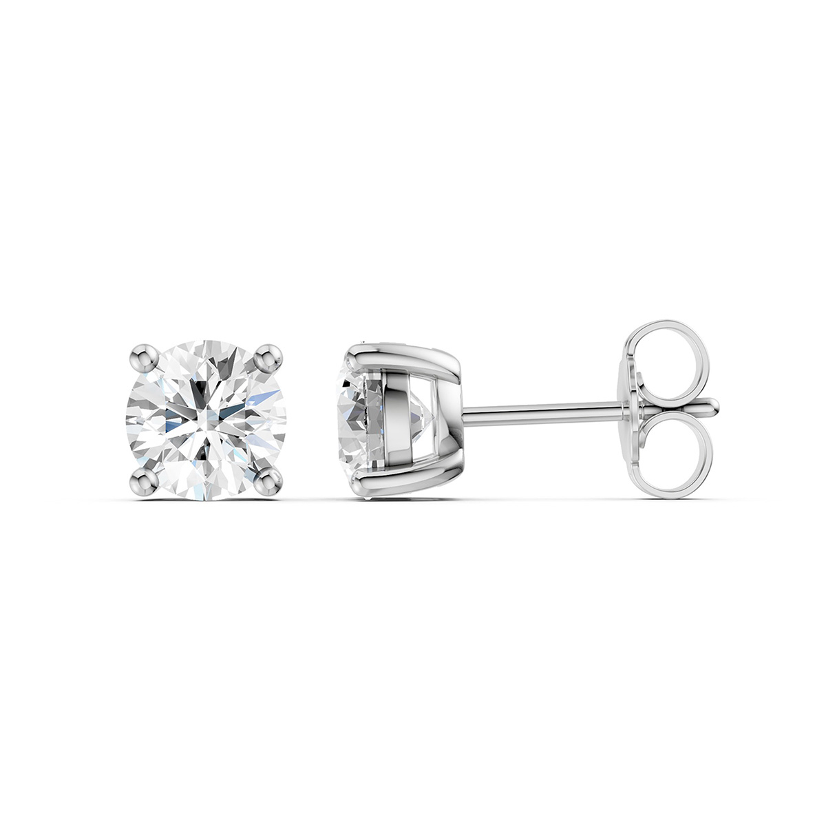 Lykken Elegance runda diamantörhängen vitt guld 1.00 ct