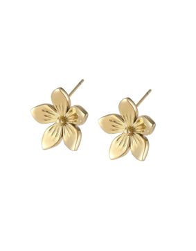 Lykken Trend förgyllda blomma stålörhängen 18 mm