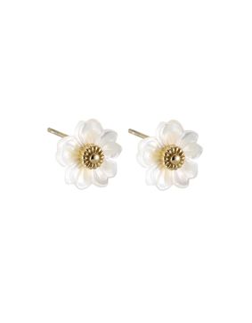 Lykken Trend vit pärlemor stålörhängen 12 mm