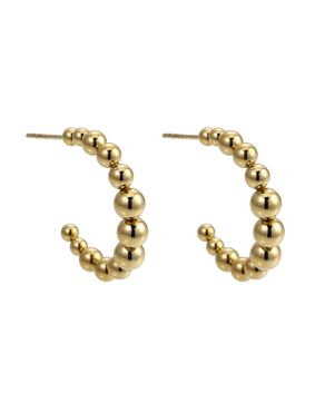 Lykken Trend förgyllda kulformade stålörhängen 25 mm