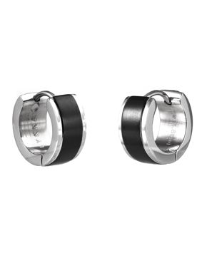 Lykken Strong tvåfärgad 13 mm huggie stålörhängen