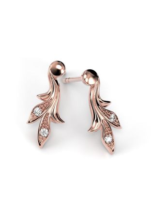 Festive Feeniks diamantörhängen rött guld