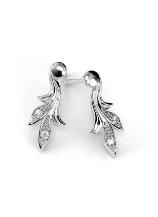 Festive Feeniks diamantörhängen vitguld