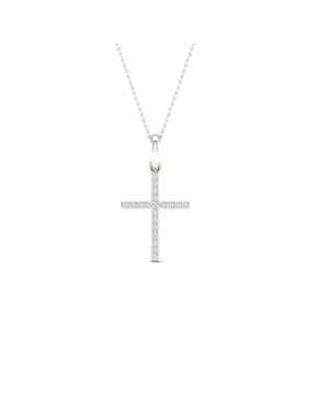 Lykken Elegance vitgulds korshänge med diamanter 0.10 ct