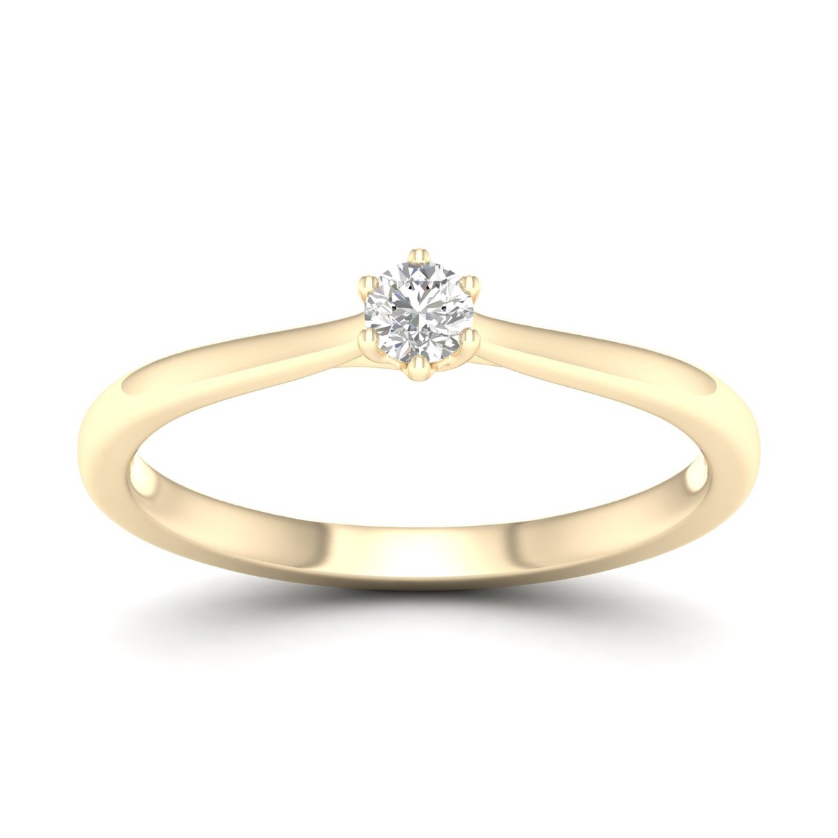 Lykka Elegance guld solitaire-ring 0.10 ct 