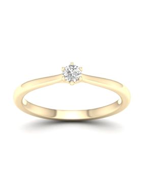 Lykka Elegance guld solitaire-ring 0.10 ct