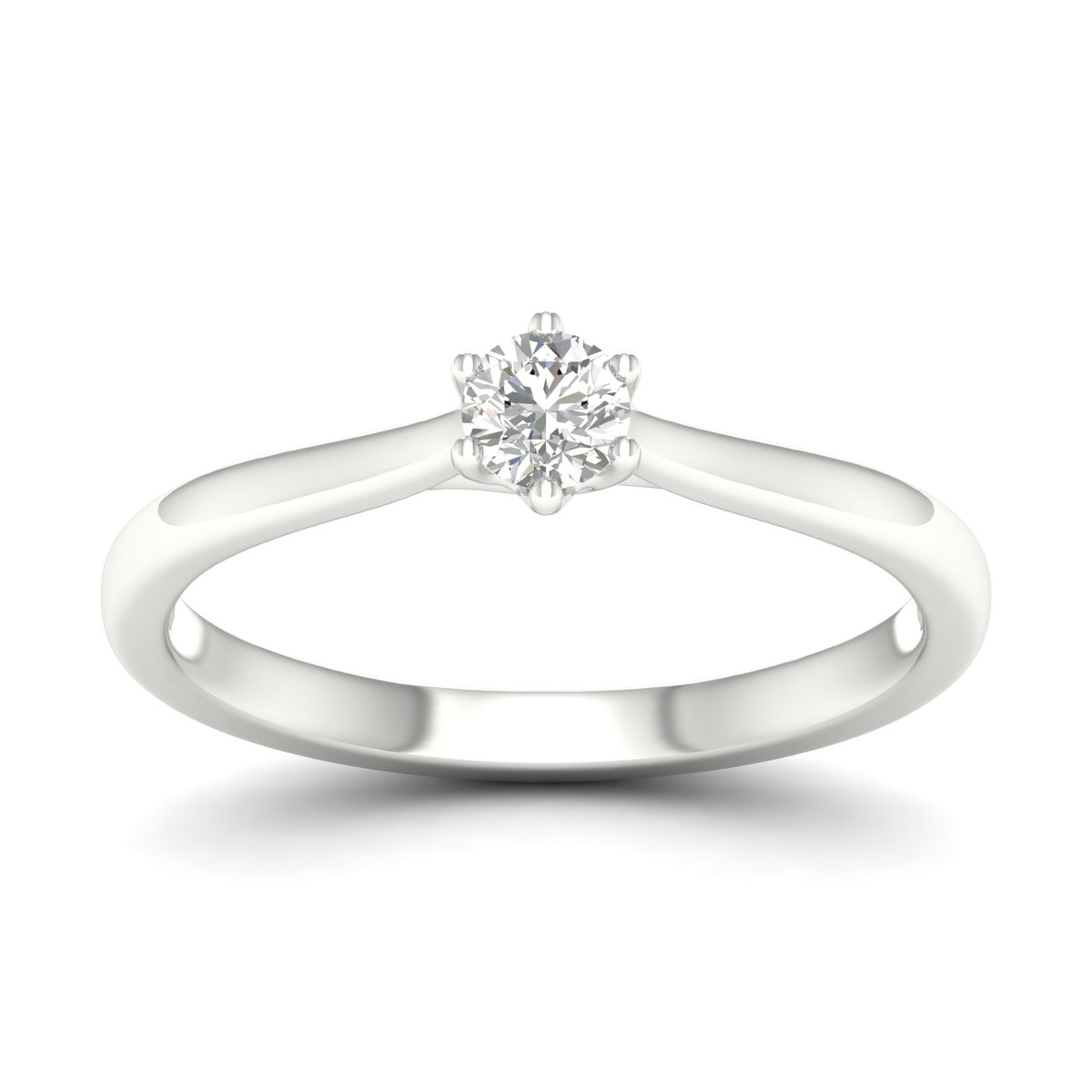 Lykka Elegance vitgulds solitaire-ring 0.20 ct 