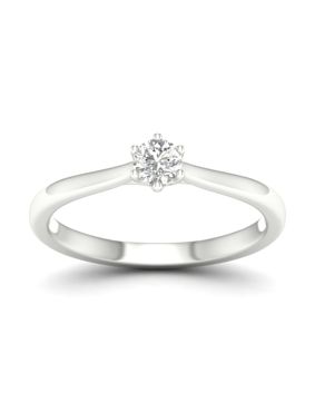Lykken Elegance vitgulds solitaire-ring 0.20 ct