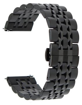 Tiera svart rostfritt stål armband med quick release