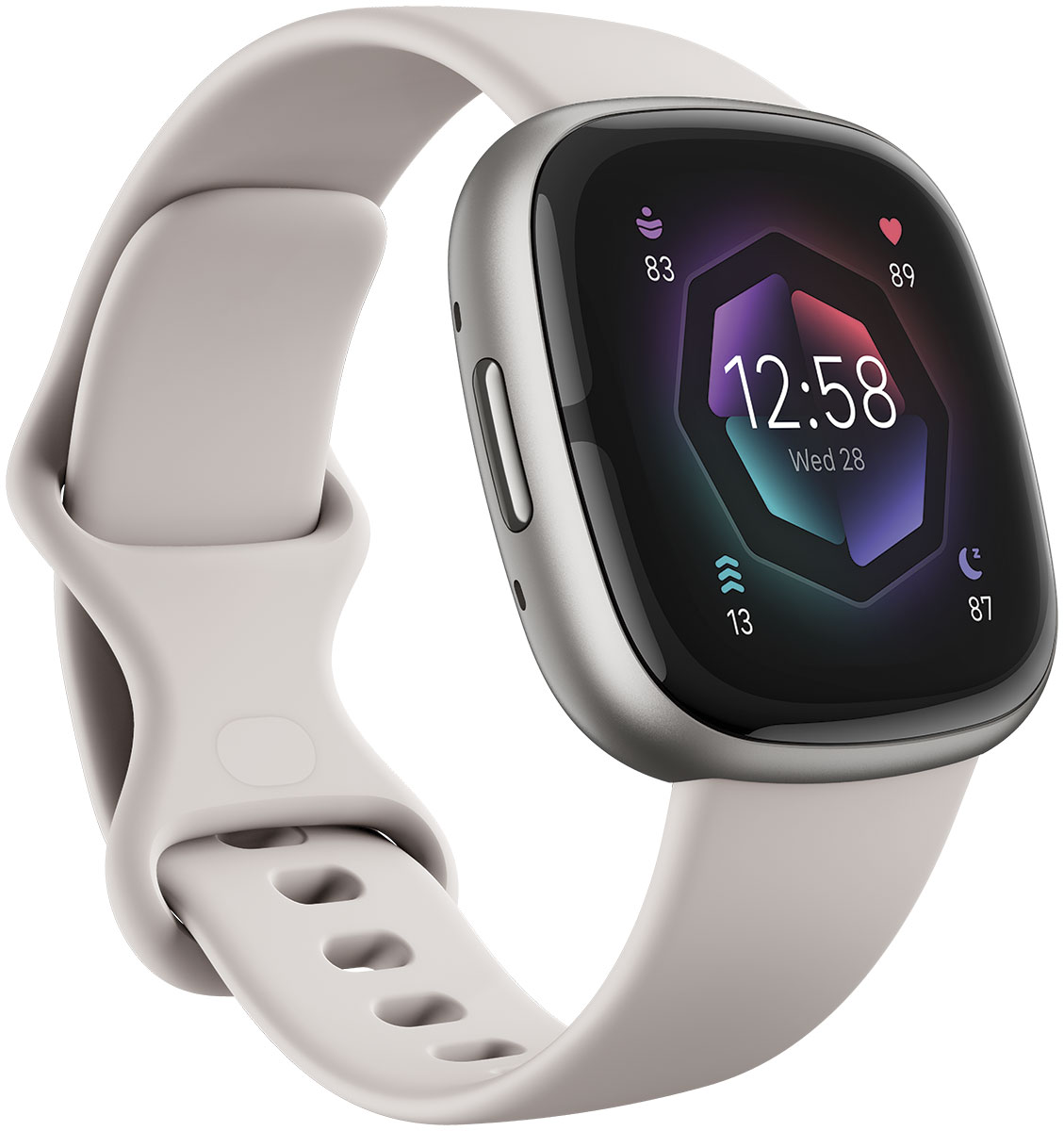 Fitbit - Sense 2 smartwatch Lunar White/Platinum