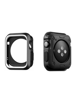 Apple Watch silikon skydd skal svart/vit - fyra olika storlekar