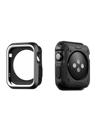 Apple Watch silikon skydd skal svart/vit - fyra olika storlekar