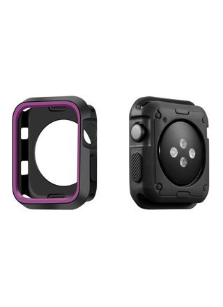 Apple Watch silikon skydd skal svart/lila - fyra olika storlekar